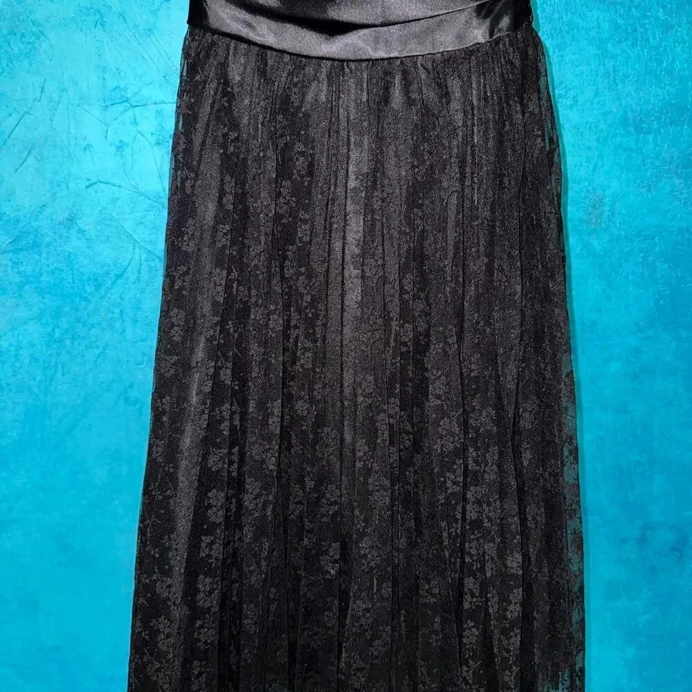 Vintage Betsey Johnson Black Lace Pleated Dress